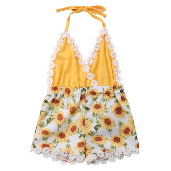 SOLD 💗Sunny Sunflower Baby Romper 🌻 - Picture 6 of 8
